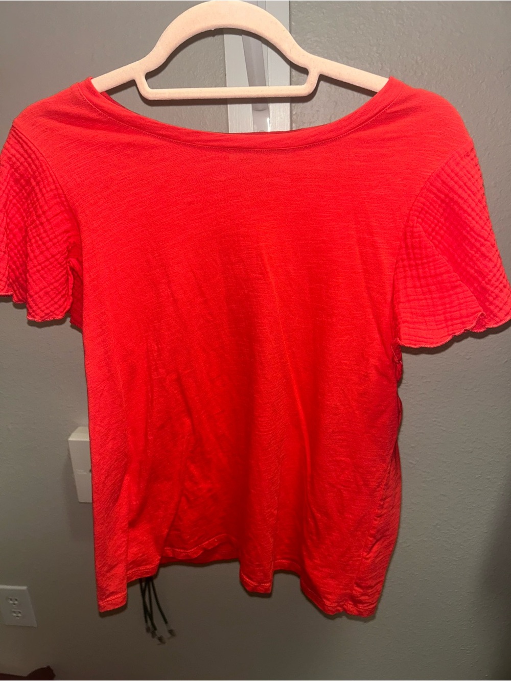 Nine West Women’s Red Short Sleeve Boatneck Top